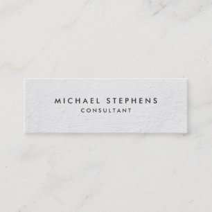 Cartão De Visita Mini Textura branca simples minimalista