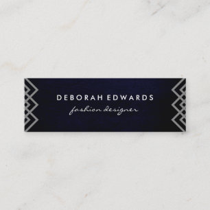 Cartão De Visita Mini Textura Chic das Linhas Geométricas de Luxo