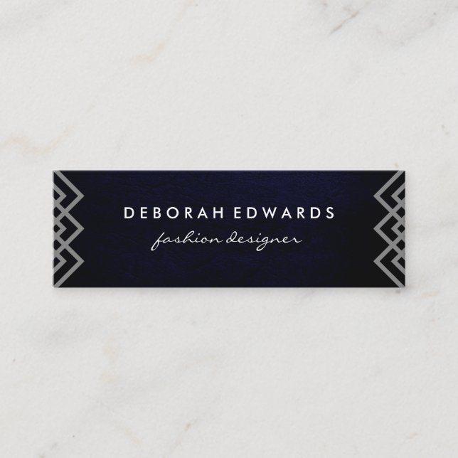 Cartão De Visita Mini Textura Chic das Linhas Geométricas de Luxo (Frente)