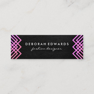 Cartão De Visita Mini Textura Chic das Linhas Geométricas de Luxo