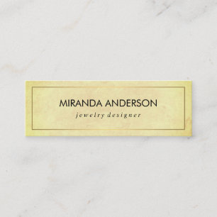 Cartão De Visita Mini Textura Chic de Borda do Ouro Faux Elegante