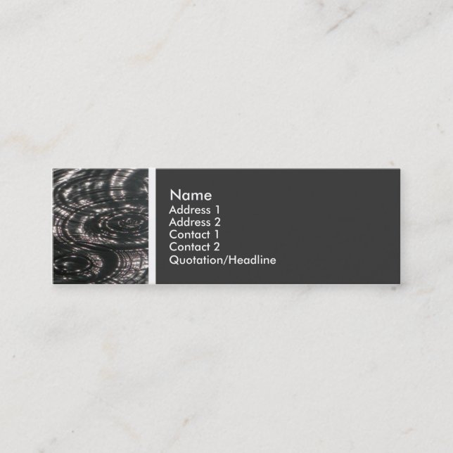 Cartão De Visita Mini Tom de Textura (Chuva em um Pond) II (Frente)