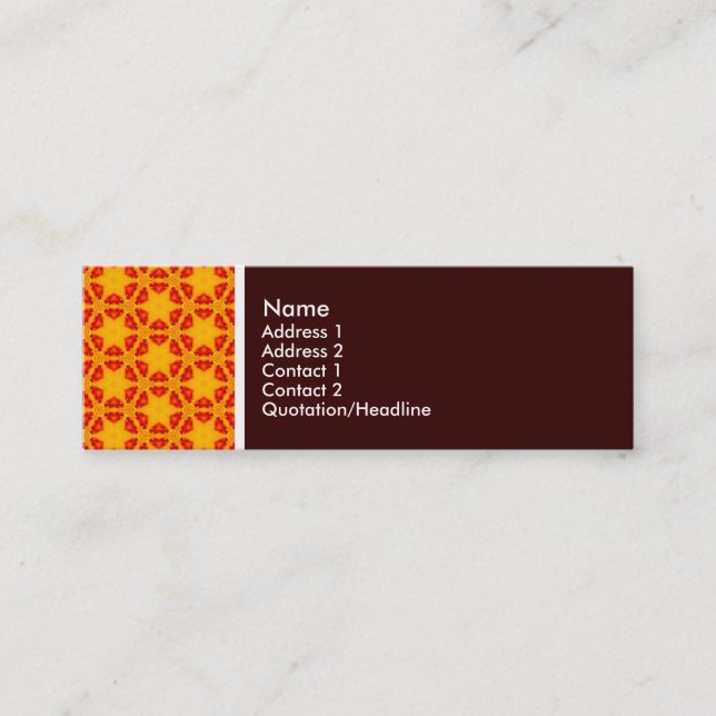 Cartão De Visita Mini Tom de Textura - Padrão Terrazzo 06 - Marrom escur (Frente)