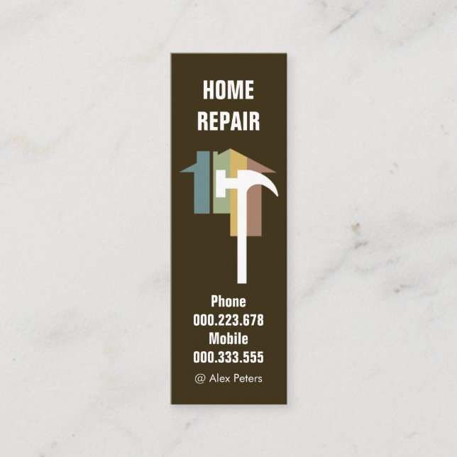 Cartão De Visita Mini Trabalhe Em Andamento Construindo O Handyman (Frente)