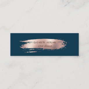 Cartão De Visita Mini Traço de pincel Dourado Rosa moderno, simples