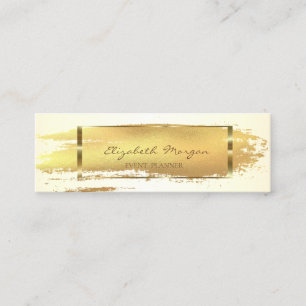 Cartão De Visita Mini Traço Dourado profissional moderno do pincel,Quadr