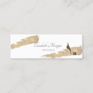 Cartão De Visita Mini Traço Dourado profissional moderno, saltos altos