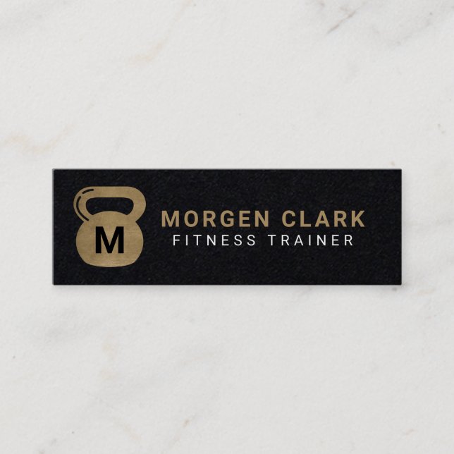 Cartão De Visita Mini Treinador de Malhações Pessoal do Kettlebell Doura (Frente)