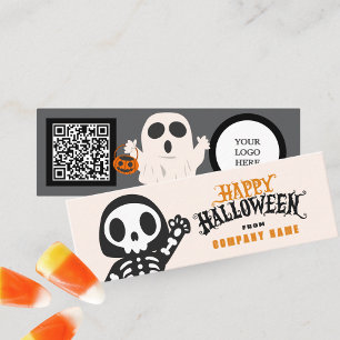 Cartão De Visita Mini Trick ou trate halloween Convidados Ghosamente Obr