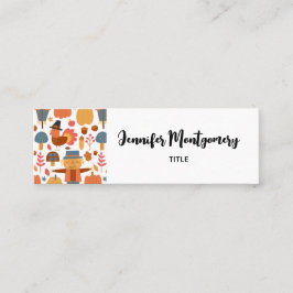 Cartão De Visita Mini Turquia e Espantalho Padrão de Ação de Graças