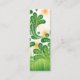 Cartão De Visita Mini Um padrão artístico verde e dourado representando