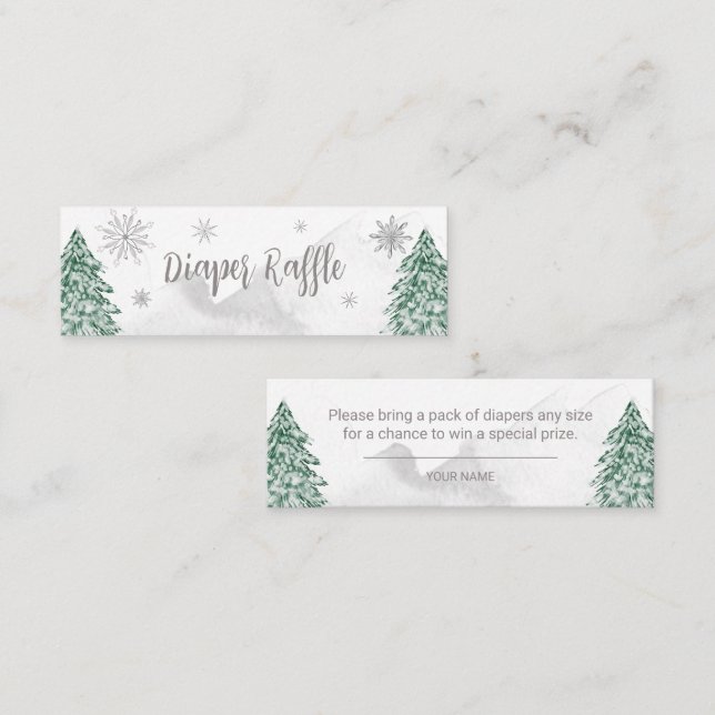 Cartão De Visita Mini Um pequeno floco de neve Fralda bebê Raffle (Frente/Verso)