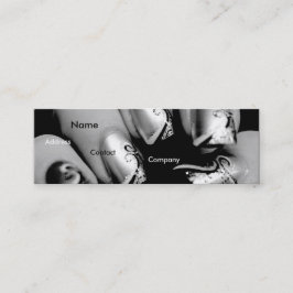 Cartão De Visita Mini Unhas do manicuro em preto & no branco mim