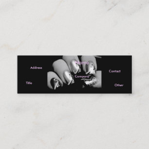 Cartão De Visita Mini Unhas Manicuristas De Preto E Branco