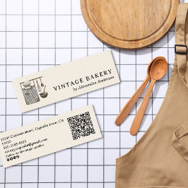 Cartão De Visita Mini Utensílios de Cozinhar de vindima retro pastelaria