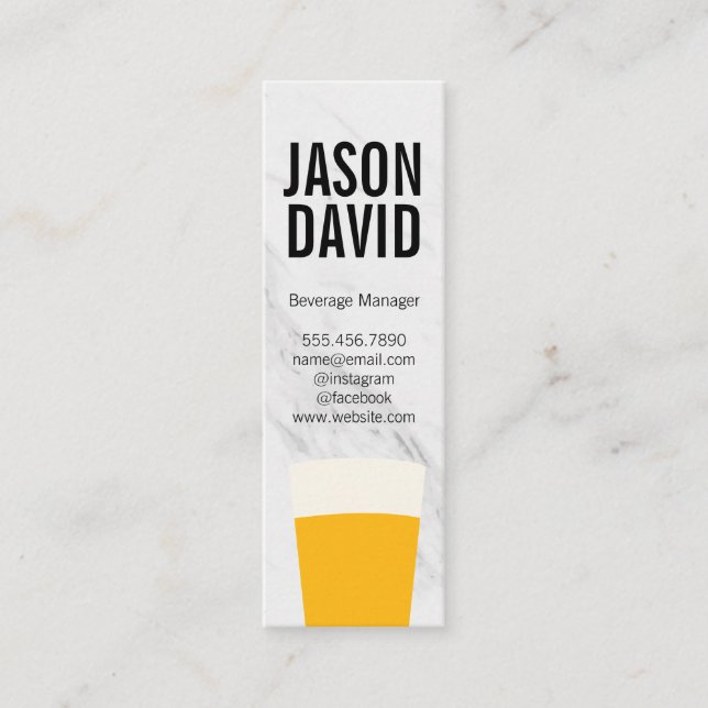 Cartão De Visita Mini Variação do Pint of Beer Marble (Frente)