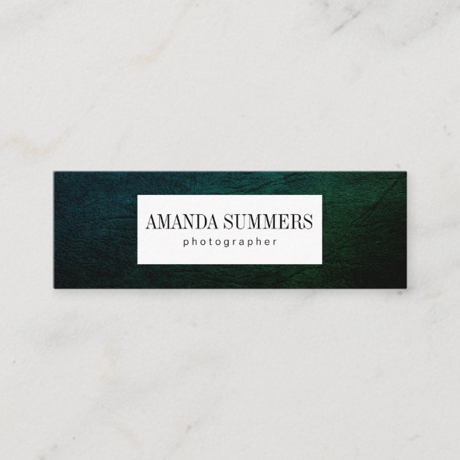 Cartão De Visita Mini Verde de Distância (Frente)