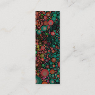 Cartão De Visita Mini Verde retro geométrico da cerceta dos padrões   