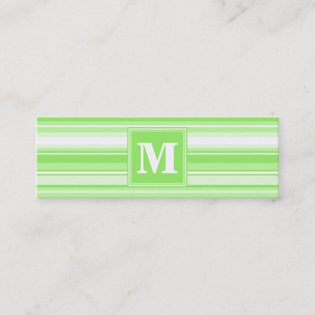 Cartão De Visita Mini Verdes limões monogramas (Frente)