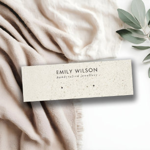 CARTÃO DE VISITA MINI VÍDEO BRANCO DE CINZAS BRANCAS TERRAZZO ESTUDO DE