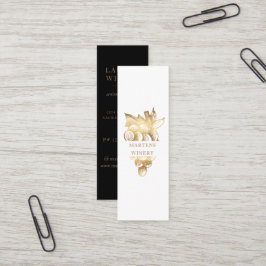 Cartão De Visita Mini Vinha Dourada Elegante Sommelier Vinho