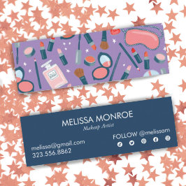 Cartão De Visita Mini Vintage Beauty Makeup Artista Bonito Colorido Retr