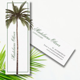 Cartão De Visita Mini Vintage Palm Tree Tropical Elegante