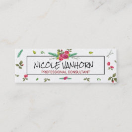 Cartão De Visita Mini Visita cor-de-rosa floral do teste padrão da