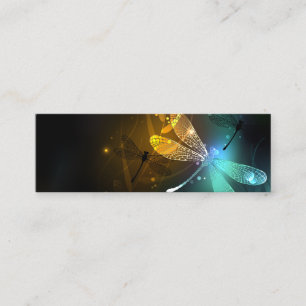 Cartão De Visita Mini Voo luminoso verde de libélula