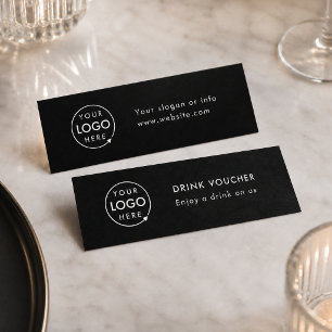 Cartão De Visita Mini Voucher de Bebida Corporativa Placa de logotipo