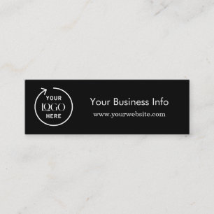 Cartão De Visita Mini Voucher de Bebida Corporativa   Preto Minimalista