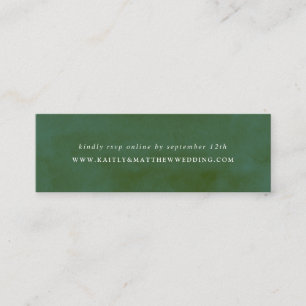 Cartão De Visita Mini Web site verde do casamento da aguarela