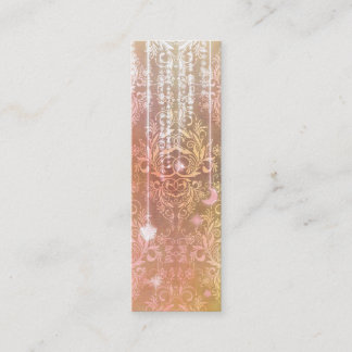 Cartão De Visita Mini Wildflowers do damasco, SENHORA VALESKA na laranja