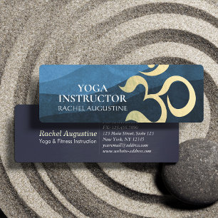 Cartão De Visita Mini Yoga Meditation Instrutor Life Coach OM Símbolo Mi