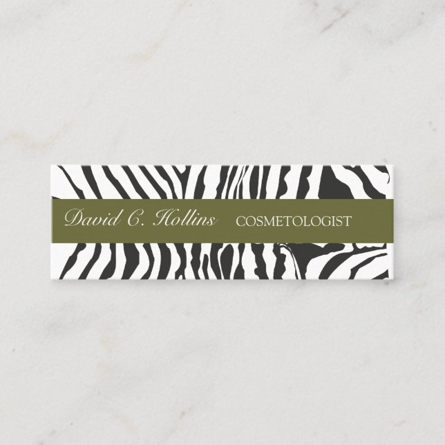 Cartão De Visita Mini Zebra Stripes Ópticas, Preto, Personalizado (Frente)