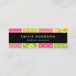 Cartão De Visita Mini Zigzag, Chevron, Bolinhas, Gingham, Patchwork