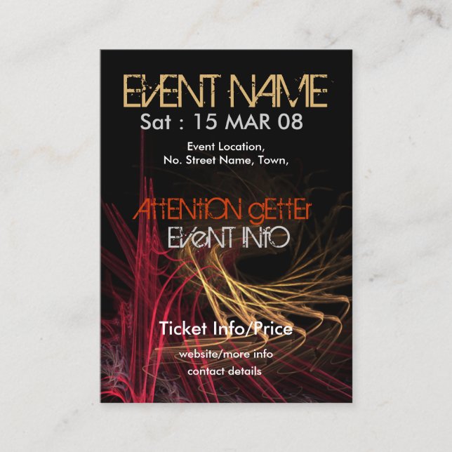 Cartão De Visita MiniFLYER #003 DO PARTIDO DO EVENTO (Frente)