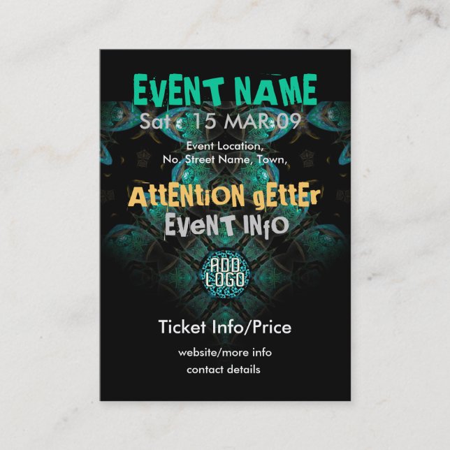 Cartão De Visita miniFLYER #009 DO PARTIDO DO EVENTO (Frente)