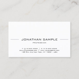 Cartão De Visita Mínima e Elegante profissional, tendência simples 