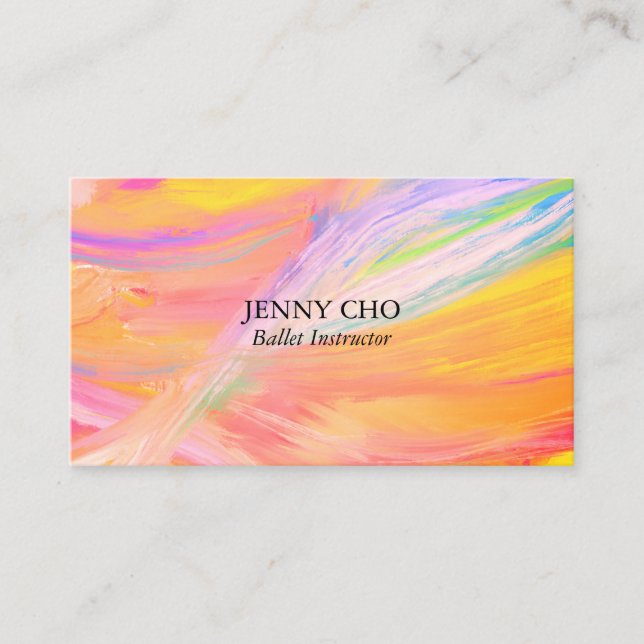 Cartão De Visita Mínima pintura amarelo-sol texturizada (Frente)