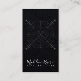 Cartão de Visita Minimal Boho Mandala Yoga Macrame