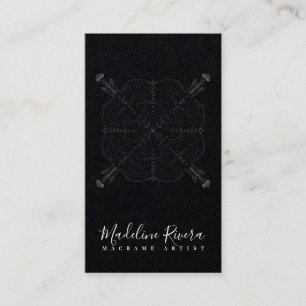 Cartão de Visita Minimal Boho Mandala Yoga Macrame