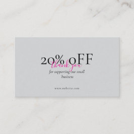 Cartão De Visita Minimal Coral Pink QR Discount Business Card