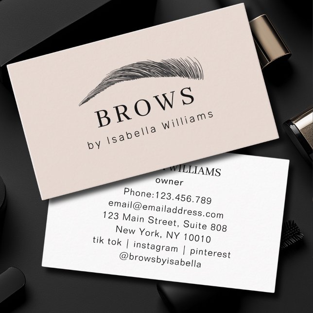 Cartão De Visita Minimal Elegant Eyebrow Salon  (Minimal Elegant Eyebrow Salon Business Card)