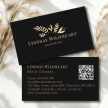 Minimal Floral Black Botanical Beauty QR Code