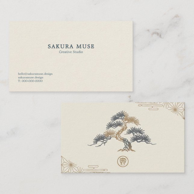 Cartão De Visita Minimal Japanese Business Card  (Frente/Verso)