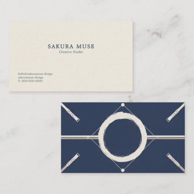 Cartão De Visita Minimal Japanese Business Card  (Frente/Verso)