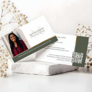 Cartão De Visita Minimal Monogram Financial Professional Photo Lux