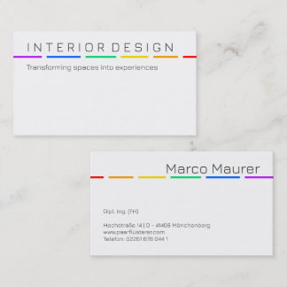 Cartão De Visita Minimal Rainbow Business Card with Pride Colors