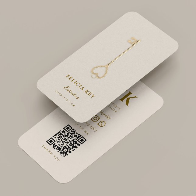 Cartão De Visita Minimal Realtor Key Initials Sand Mortgage (Minimal Realtor Key Initials Sand Mortgage Business Card
)